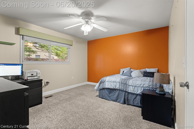 2138 Metzner Rd, Commerce Twp, MI 48390 - carpeted bedroom with an office area and a ceiling fan