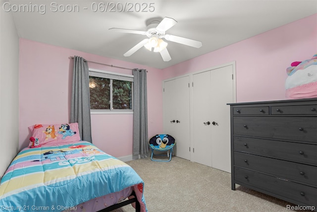 2138 Metzner Rd, Commerce Twp, MI 48390 - bedroom with light colored carpet and a ceiling fan