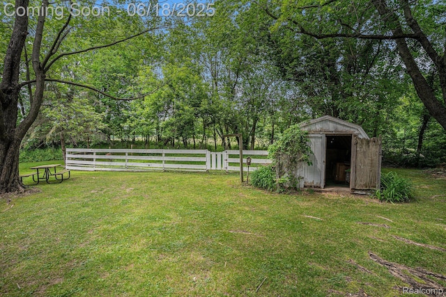 44988 52nd St, Lawrence, MI 49064 - view of yard featuring a storage unit