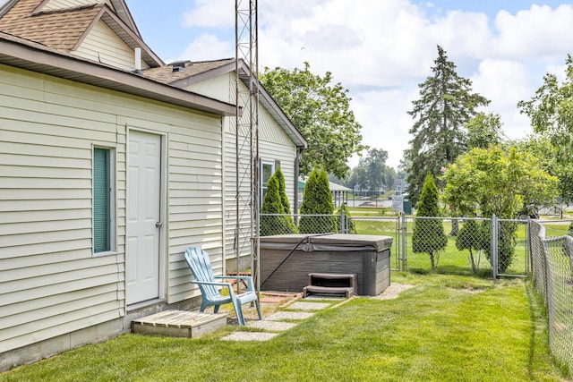 8856 Kingsley Dr, Onsted, MI 49265 - fenced backyard with a hot tub