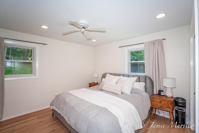 6072 Del Cano Dr SE, Grand Rapids, MI 49546 - bedroom featuring wood finished floors, recessed lighting, and ceiling fan