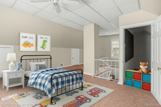 13631 Vassar Ave, Detroit, MI 48235 - carpeted bedroom with a drop ceiling