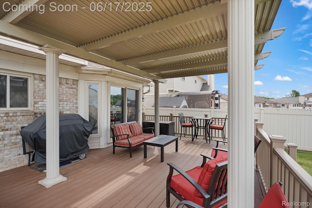 24462 Christian Dr, Flat Rock, MI 48134 - wooden deck featuring a grill
