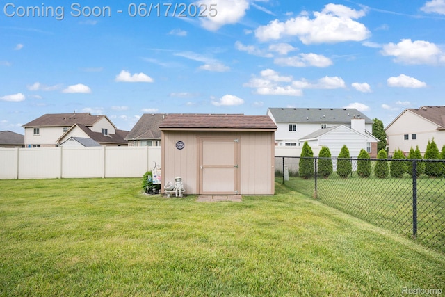 24462 Christian Dr, Flat Rock, MI 48134 - fenced backyard featuring a residential view and a shed