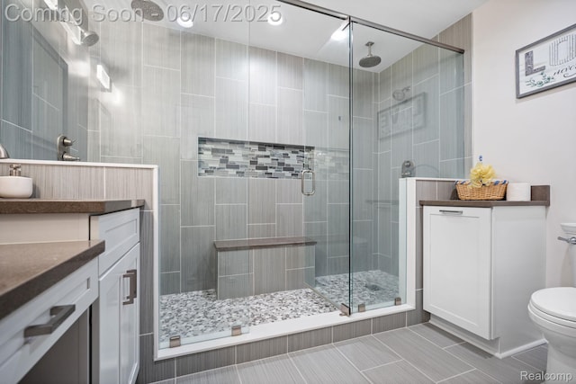 24462 Christian Dr, Flat Rock, MI 48134 - full bath featuring a shower stall, vanity, and tile patterned flooring