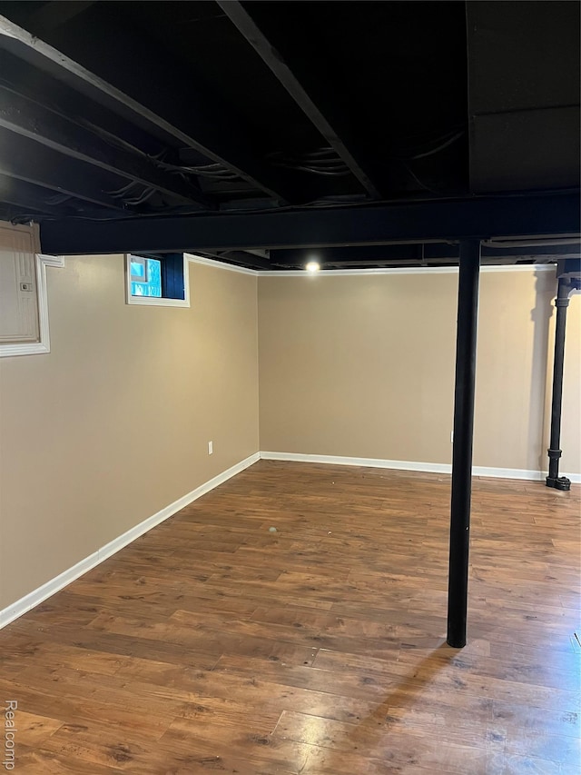 44 Pleasantview Dr, Pontiac, MI 48341 - basement featuring wood finished floors and electric panel