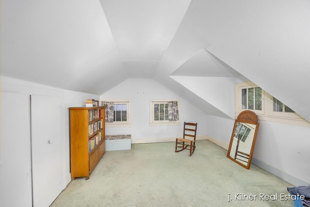 7115 Bronson St SE, Ada, MI 49301 - unfurnished room featuring carpet flooring and lofted ceiling