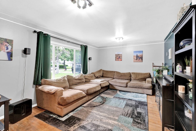 29206 Guy St, Southfield, MI 48076 - living area featuring light wood-style flooring and crown molding