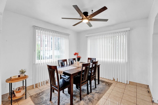 29206 Guy St, Southfield, MI 48076 - dining area with tile patterned flooring and ceiling fan
