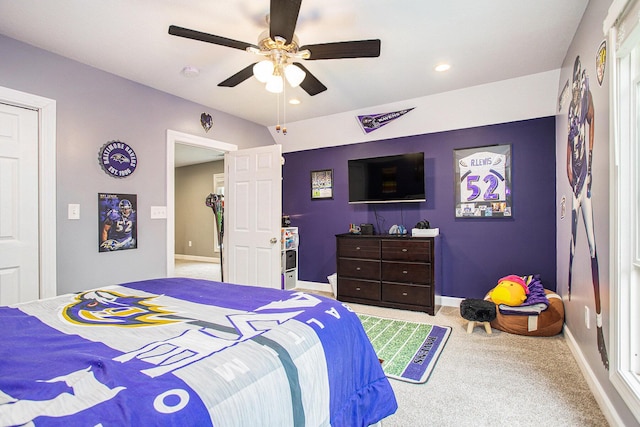 325 Marshall St, Coldwater, MI 49036 - carpeted bedroom with recessed lighting and a ceiling fan