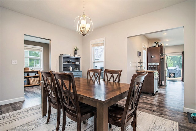 325 Marshall St, Coldwater, MI 49036 - dining room featuring a chandelier, wood finished floors, and recessed lighting
