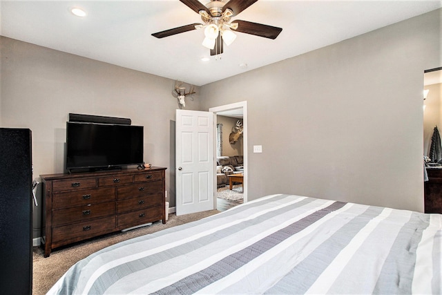 325 Marshall St, Coldwater, MI 49036 - carpeted bedroom featuring recessed lighting and ceiling fan