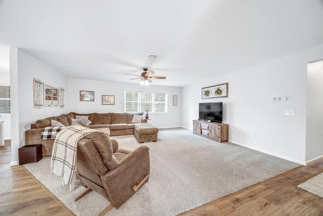 54727 Twin Lakes Rd, Dowagiac, MI 49047 - living area with a ceiling fan and light wood-type flooring