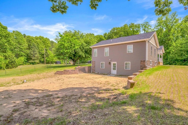54727 Twin Lakes Rd, Dowagiac, MI 49047 - rear view of house featuring stairs