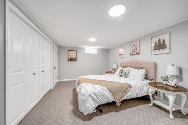 54727 Twin Lakes Rd, Dowagiac, MI 49047 - bedroom featuring carpet floors and ornamental molding