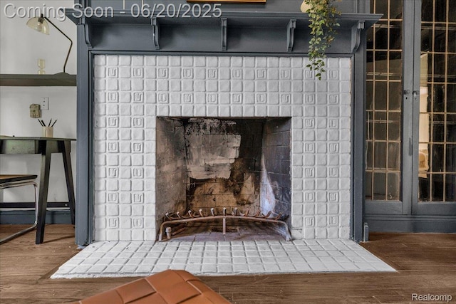 1710 Seminole St, Detroit, MI 48214 - detailed view of wood finished floors and a fireplace