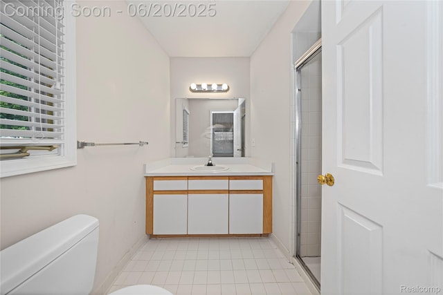 5805 Dawn Ridge Dr, Troy, MI 48098 - full bath with vanity, a stall shower, and tile patterned floors