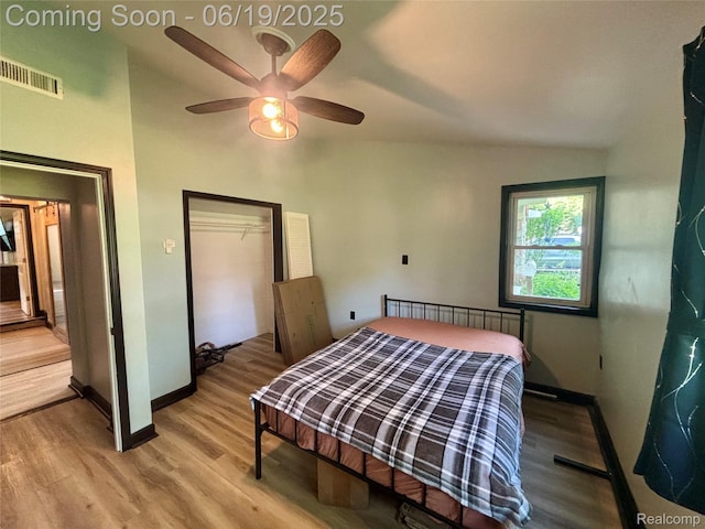 1745 Wisconsin Ave, Marysville, MI 48040 - bedroom featuring wood finished floors, ceiling fan, and a closet