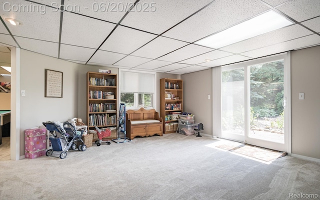 4096 Villager Dr, Lake Orion, MI 48359 - interior space with a paneled ceiling and plenty of natural light