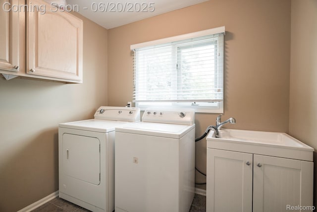 4096 Villager Dr, Lake Orion, MI 48359 - washroom with cabinet space and washing machine and clothes dryer