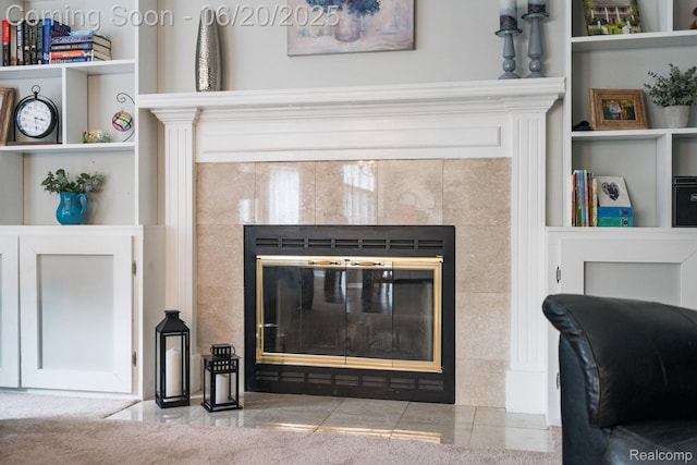 4096 Villager Dr, Lake Orion, MI 48359 - detailed view of a tiled fireplace and built in features