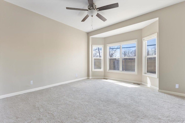 2553 Marlborough St, Detroit, MI 48215 - carpeted spare room featuring baseboards and a ceiling fan