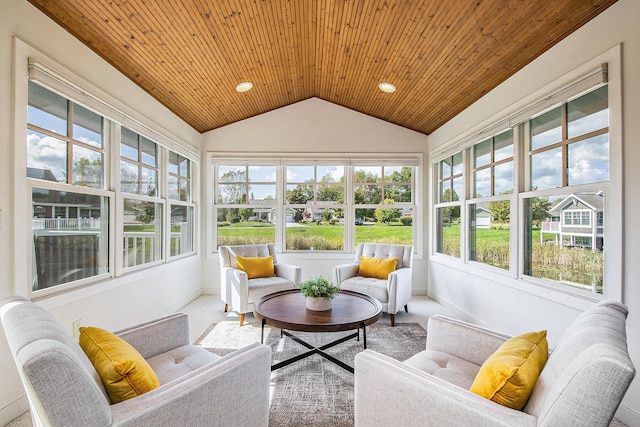 2069 Watermark Dr SE, Grand Rapids, MI 49546 - sunroom / solarium featuring lofted ceiling, wooden ceiling, plenty of natural light, carpet flooring, and an outdoor living space
