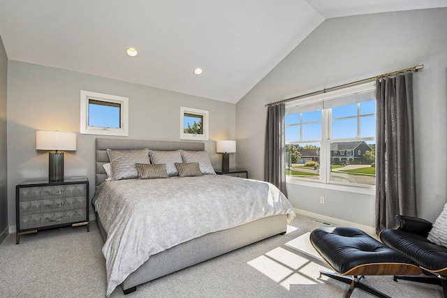 2069 Watermark Dr SE, Grand Rapids, MI 49546 - bedroom with carpet flooring, multiple windows, recessed lighting, and high vaulted ceiling