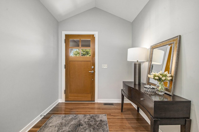 2069 Watermark Dr SE, Grand Rapids, MI 49546 - entryway featuring dark wood-style flooring and lofted ceiling