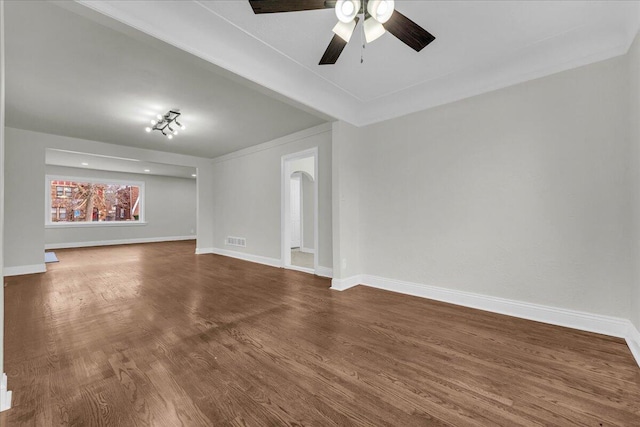 16241 Cherrylawn St, Detroit, MI 48221 - unfurnished living room featuring ceiling fan and wood finished floors