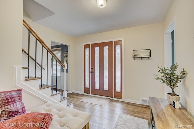 1012 W 12 Mile Rd, Royal Oak, MI 48073 - foyer featuring wood finished floors and stairs