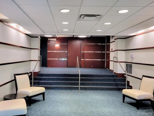 1050 Wall St Unit 2E, Ann Arbor, MI 48105 - common area featuring recessed lighting and a paneled ceiling