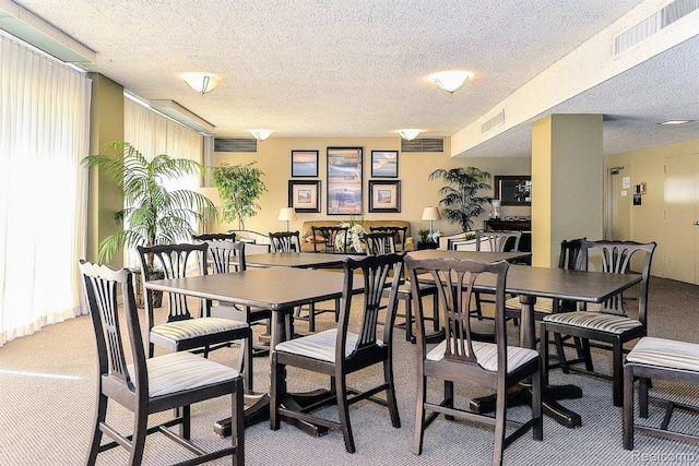 1050 Wall St Unit 2E, Ann Arbor, MI 48105 - carpeted dining room with a textured ceiling