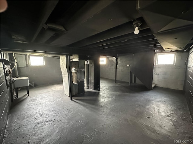 4222 High St, Ecorse, MI 48229 - below grade area featuring heating unit and plenty of natural light