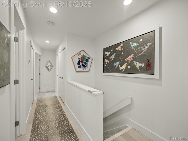 6420 Apple Grove Ln, Bloomfield Hills, MI 48301 - hallway featuring recessed lighting and an upstairs landing