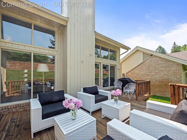 6420 Apple Grove Ln, Bloomfield Hills, MI 48301 - deck featuring outdoor lounge area and grilling area