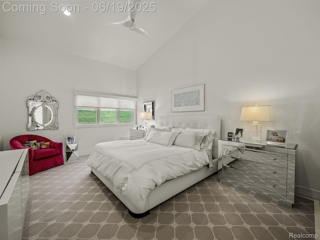 6420 Apple Grove Ln, Bloomfield Hills, MI 48301 - bedroom with high vaulted ceiling and baseboards