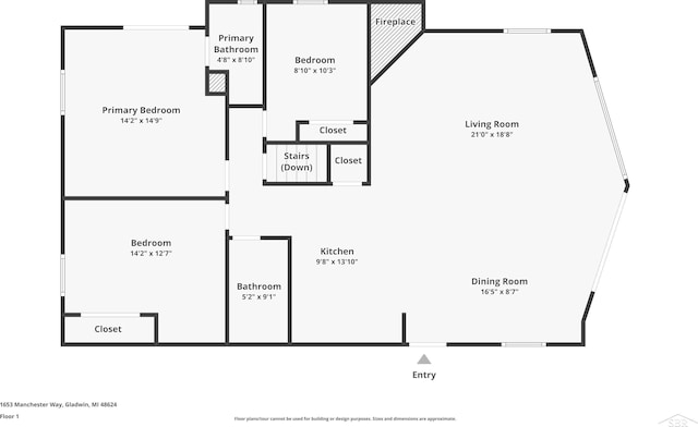 1653 Manchester Way, Gladwin, MI 48624 - view of room layout