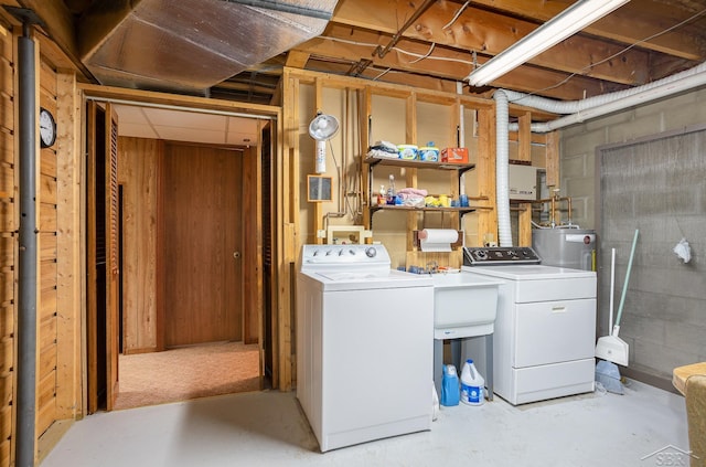1653 Manchester Way, Gladwin, MI 48624 - unfinished below grade area with washer and dryer and water heater