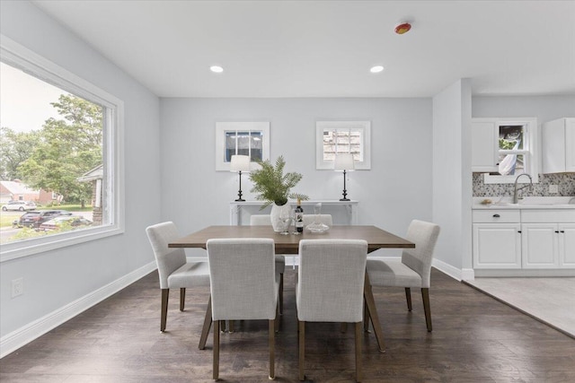 18419 Faust Ave, Detroit, MI 48219 - dining space with healthy amount of natural light, dark wood finished floors, and recessed lighting