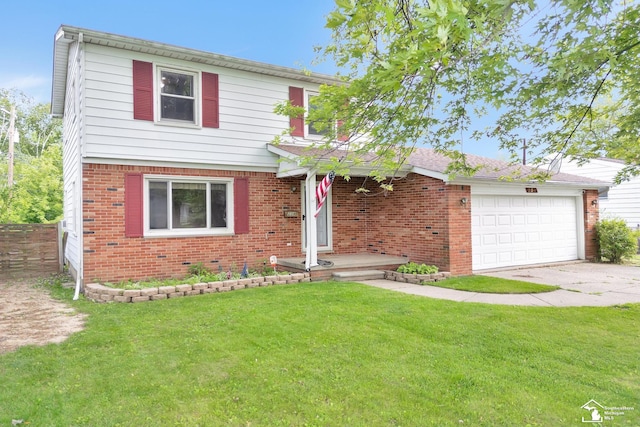 234 Crampton Dr, Monroe, MI 48162 - view of front of house featuring brick siding, a garage, and driveway