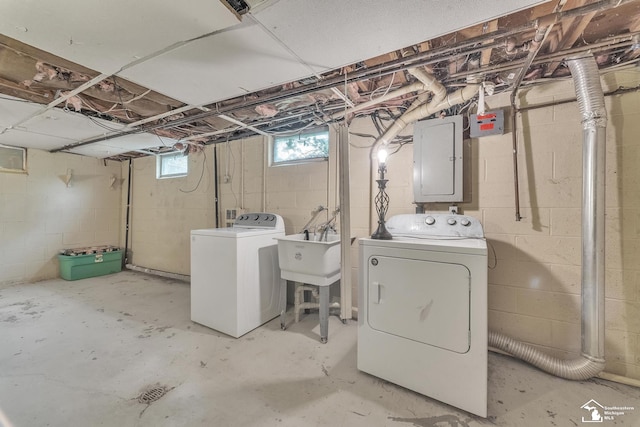 234 Crampton Dr, Monroe, MI 48162 - basement featuring separate washer and dryer and electric panel