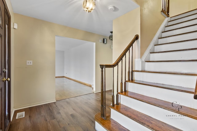 36254 Congress Rd, Farmington Hills, MI 48335 - staircase with wood finished floors and baseboards