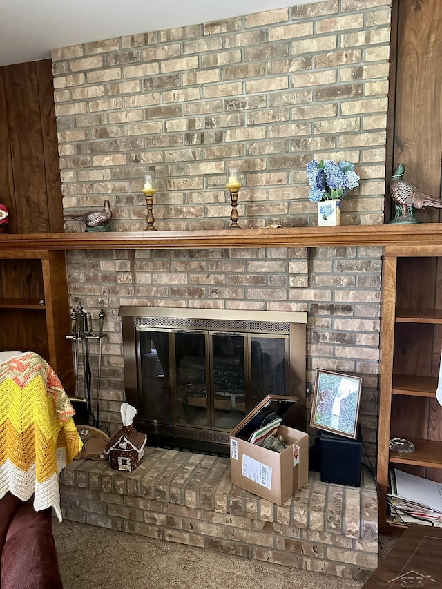 5697 Dunrovin Dr, Saginaw, MI 48638 - detailed view of a brick fireplace