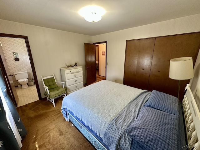5697 Dunrovin Dr, Saginaw, MI 48638 - bedroom with carpet floors, a closet, and ensuite bath