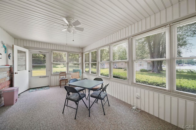 9760 Lime Lake Rd, Hudson, MI 49247 - sunroom / solarium featuring a ceiling fan and outdoor dining space