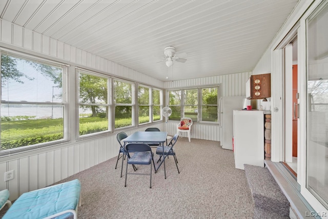 9760 Lime Lake Rd, Hudson, MI 49247 - sunroom / solarium featuring a ceiling fan