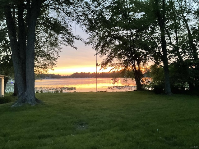 9760 Lime Lake Rd, Hudson, MI 49247 - view of grassy yard with a water view