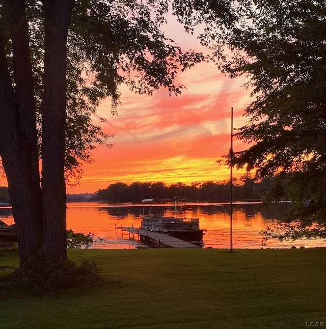 9760 Lime Lake Rd, Hudson, MI 49247 - water view featuring a dock