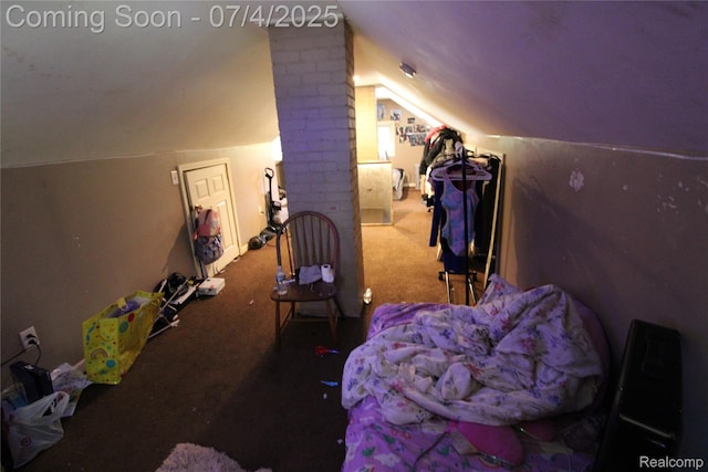 123 Adelaide St, Pontiac, MI 48342 - carpeted bedroom featuring vaulted ceiling and ornate columns